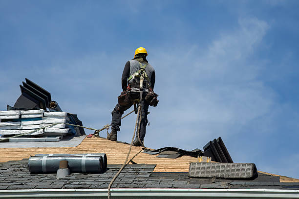 Professional Gutter Installation technician working in Leasburg, NC